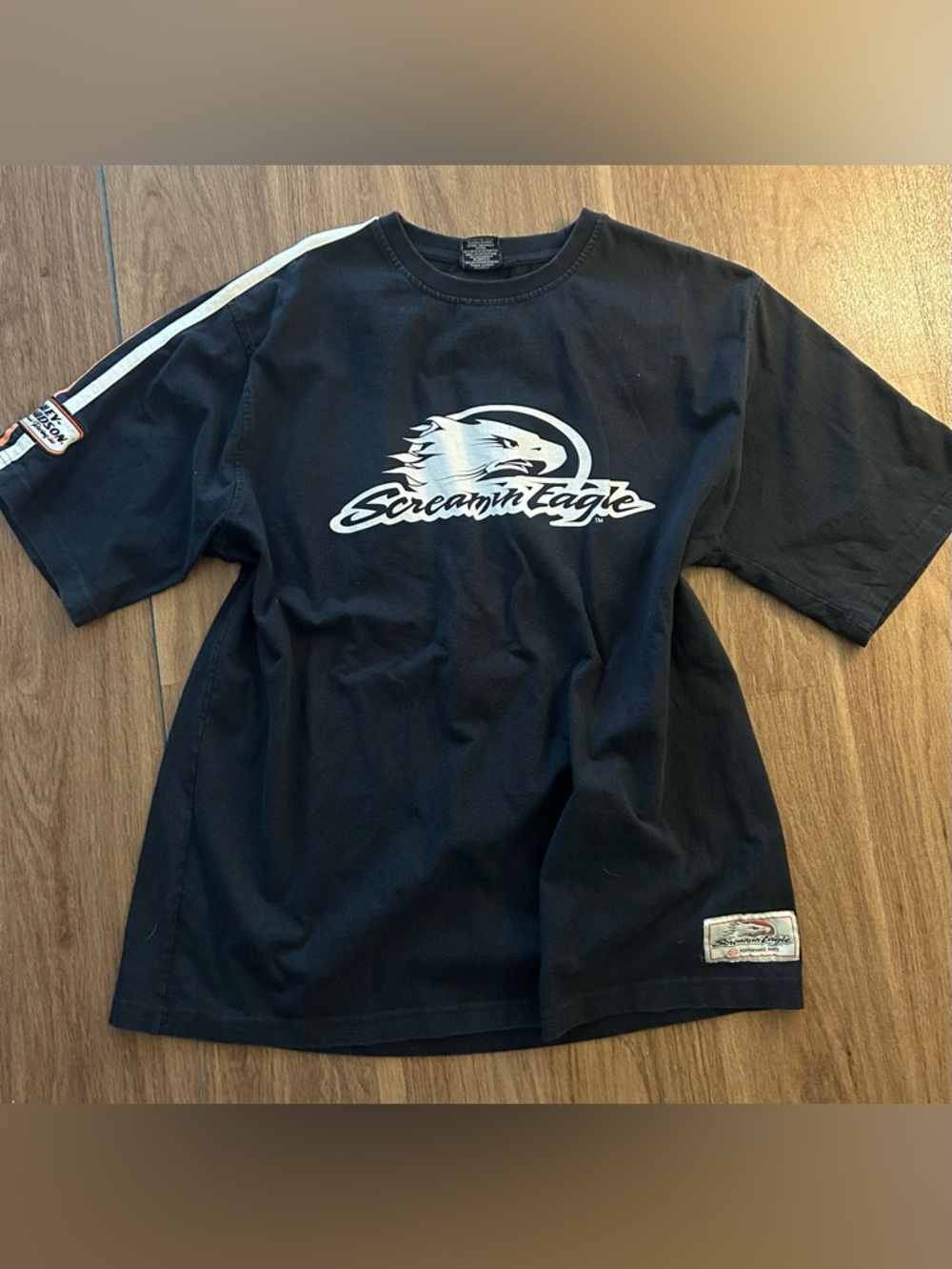 Harley-Davidson Black Tee with White Screamin' Eagle Logo